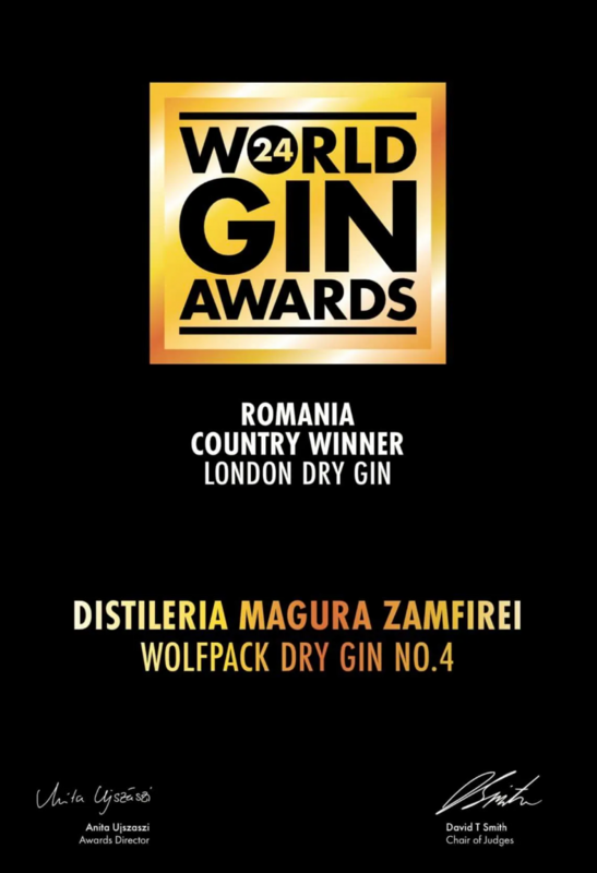 WOLFPACK DRY GIN NO.4 - Country Winner - World Gin Awards - Romania - 2024