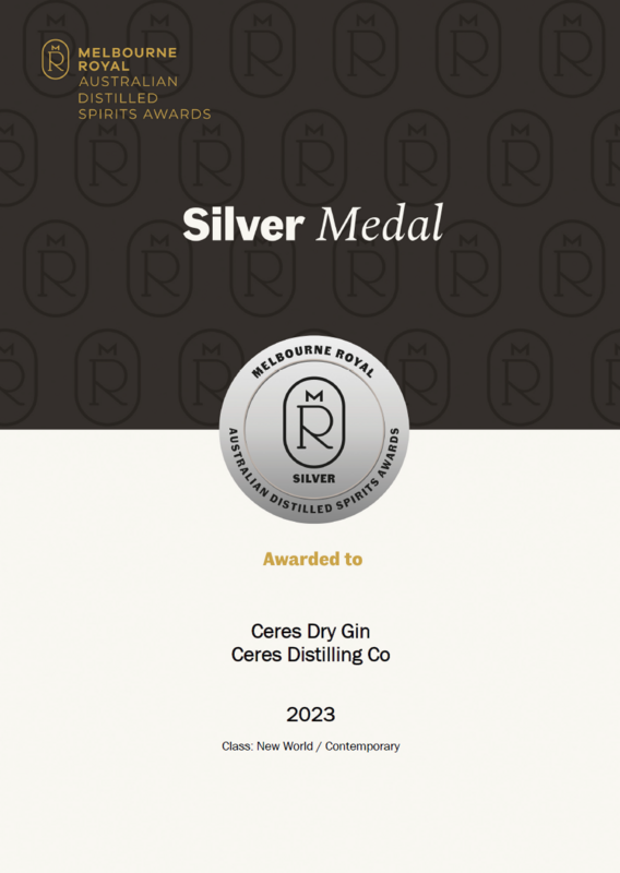 Ceres Dry Gin - Silver - Melbourne Royal Australian Distilled Spirits Awards - Australia - 2023