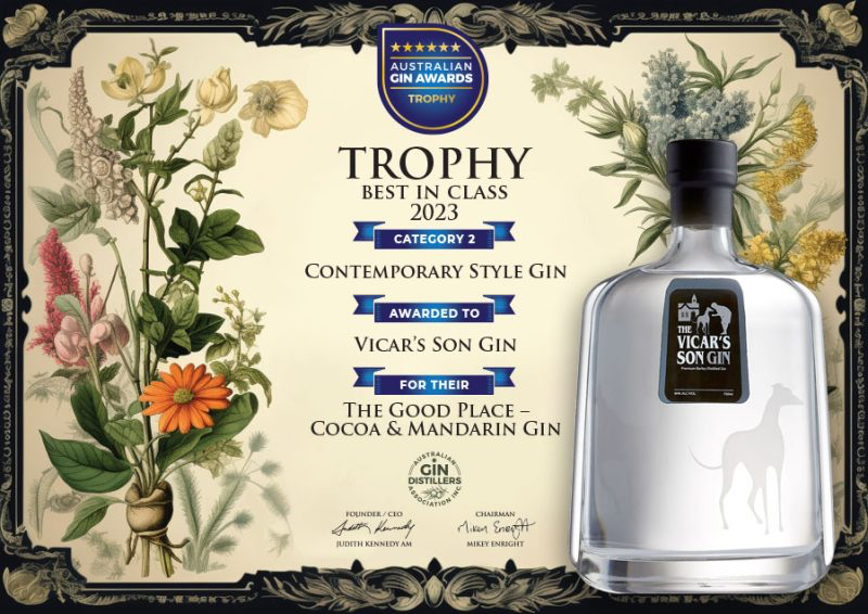 The Good Place – Cocoa & Mandarin Gin - Trophy - Australian Gin Awards - Australia - 2023