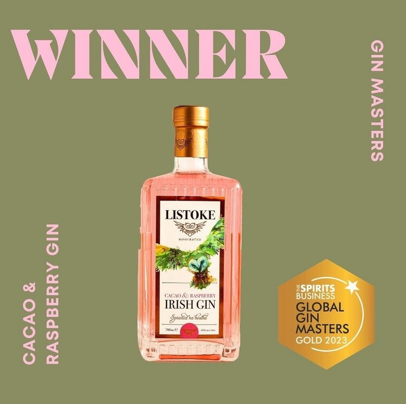 Listoke Cacao & Raspberry Irish Gin - Gold - The Spirits Business Global Gin Masters - 2023