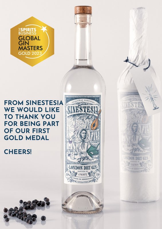 Sinestesia London Dry Gin - Gold - The Spirits Business Global Gin Masters - 2023