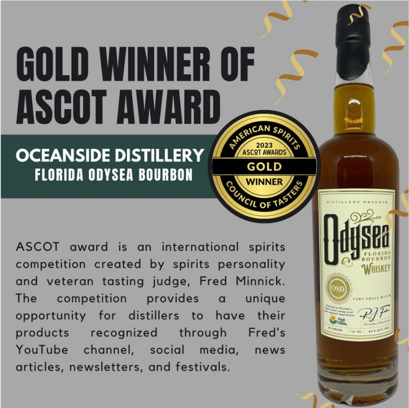 Florida Odysea Bourbon - Gold - ASCOT Awards (American Spirits Council of Tasters) - 2023