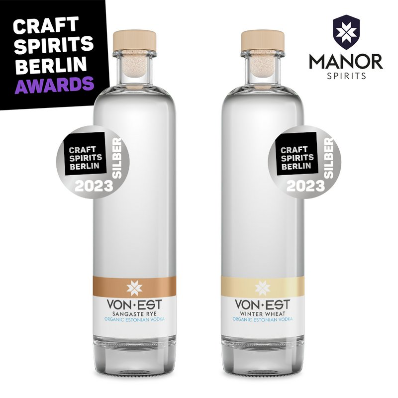 VON•EST (Sangaste Rye / Winter Wheat) Organic Estonian Vodka - Silver - Craft Spirits Berlin Awards - Berlin - 2023