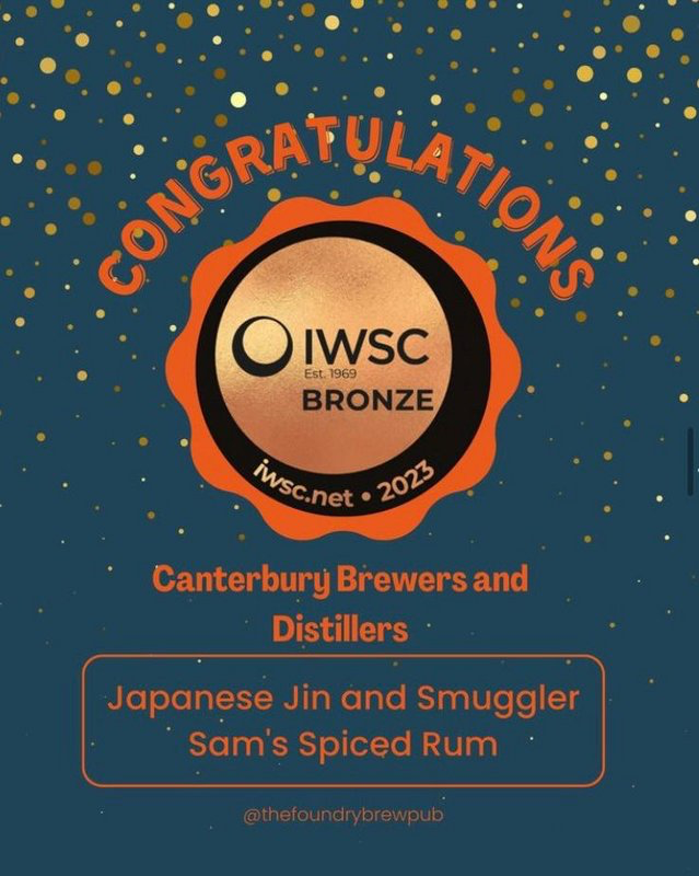 Japanese Jin and Smuggler Sam’s Spiced Rum - Bronze - IWSC (International Wine & Spirit Competition) - 2023