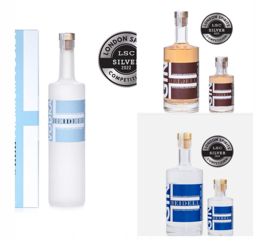 HEIDEL Vodka (and other HEIDEL expressions shown) - Silver - London Spirits Competition (LSC) - 2022