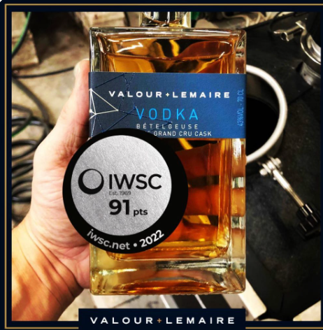 Valour + Lemaire Vodka (Betterleaves) Grand Cru Cask - 91 pts - IWSC - 2022