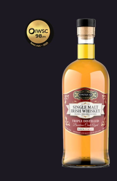 St. Patrick Single Malt Irish Whiskey (Triple Distilled) - 98 pts - IWSC - 2021