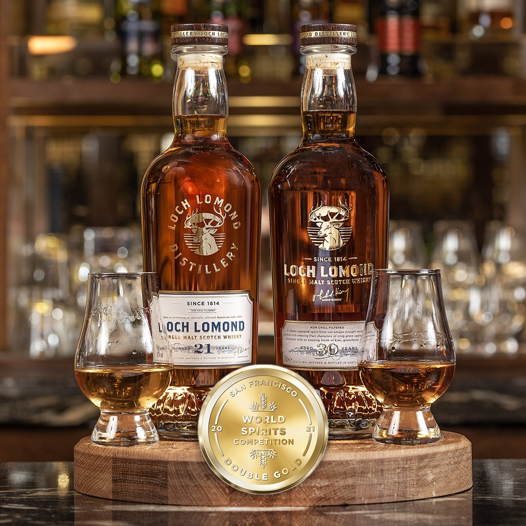 Loch Lomond Single Malt Scotch Whisky (Aged 21 Years / Aged 30 Years) - Double Gold - San Francisco World Spirits Competition - San Francisco - 2021