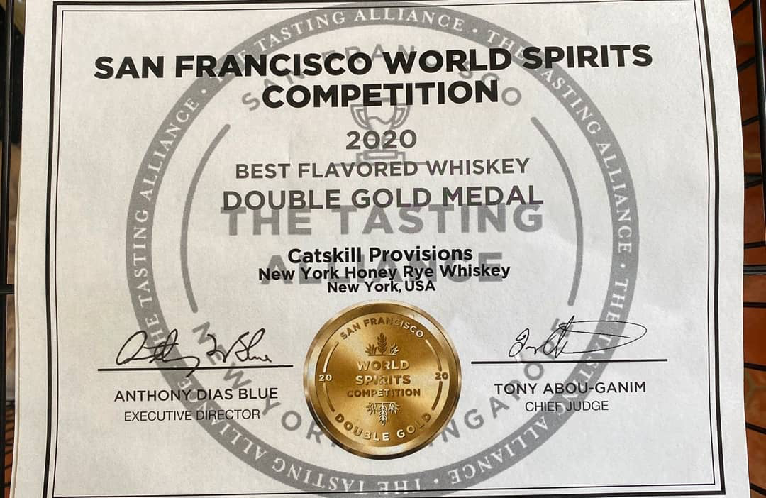 New York Honey Rye Whiskey - Double Gold Medal - San Francisco World Spirits Competition - New York, USA - 2020