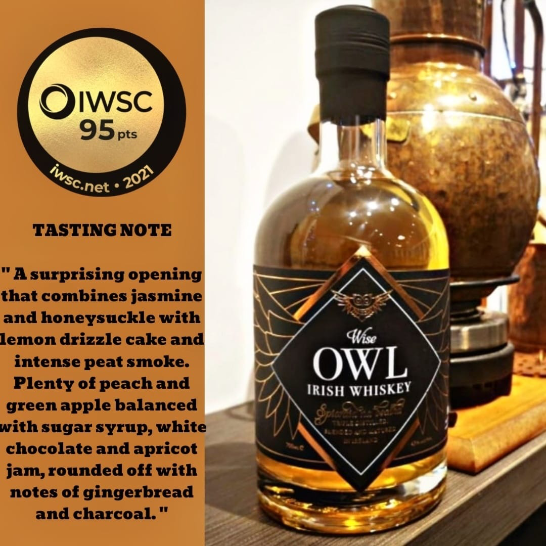 Wise OWL Irish Whiskey - IWSC 95 pts - IWSC (International Wine & Spirit Competition) - 2021