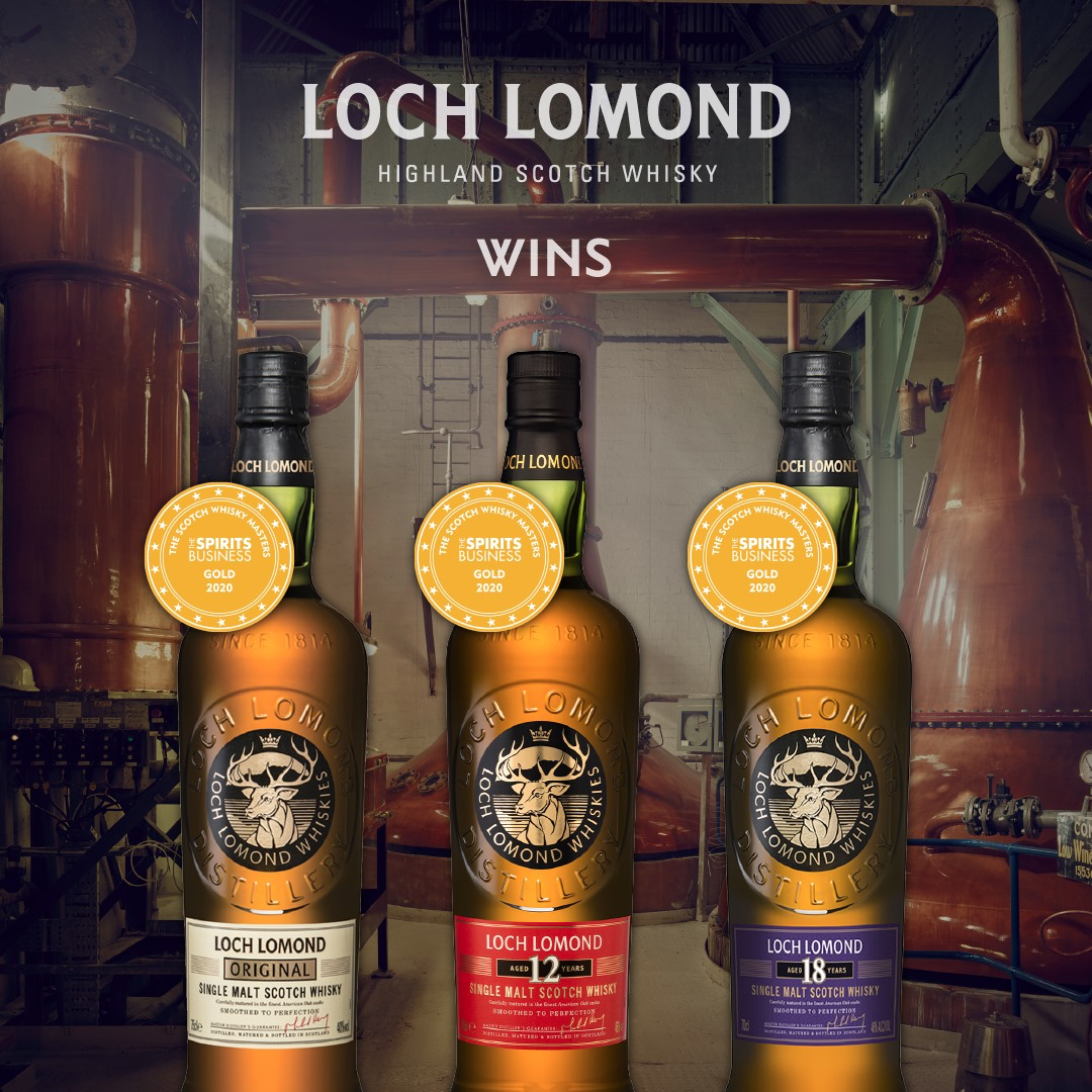 Loch Lomond Highland Scotch Whisky (Original / 12 Years / 18 Years) - Gold - The Spirits Business (The Scotch Whisky Masters) - 2020