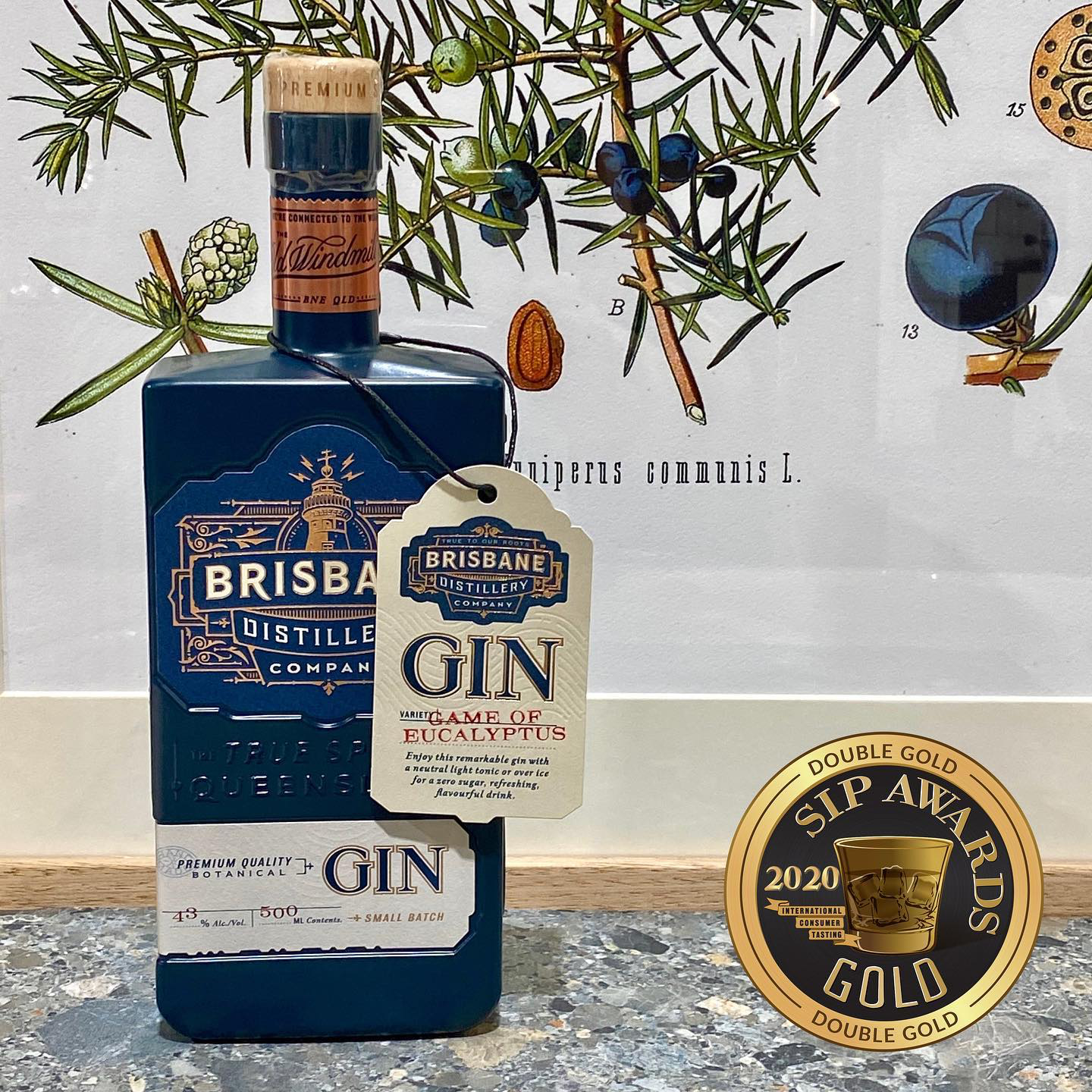 Brisbane Distillery Company Gin (Game of Eucalyptus) - Double Gold - SIP Awards - 2020
