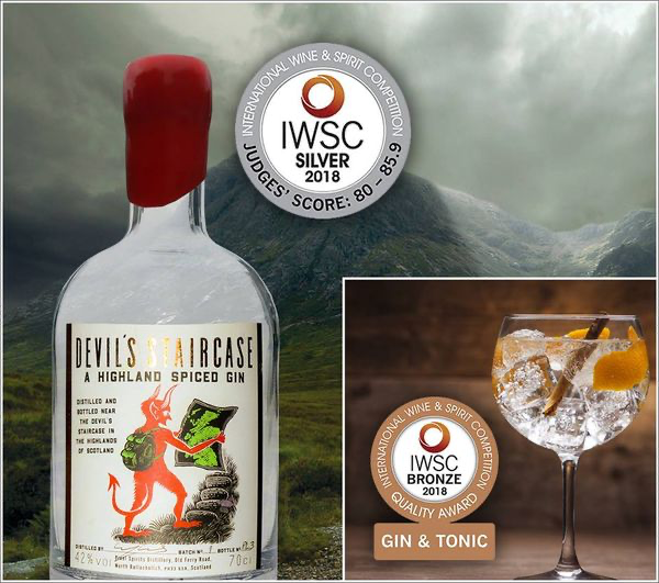 Devil's Staircase (A Highland Spiced Gin) - Silver - International Wine & Spirit Competition (IWSC) - 2018