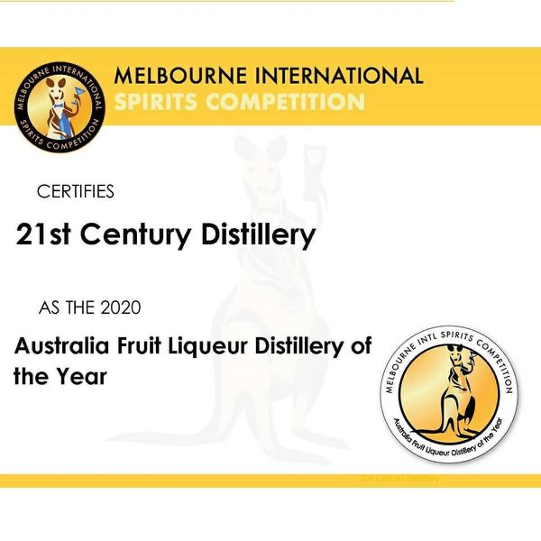 21st Century Distillery - Australia Fruit Liqueur Distillery of the Year - Melbourne International Spirits Competition - Australia - 2020