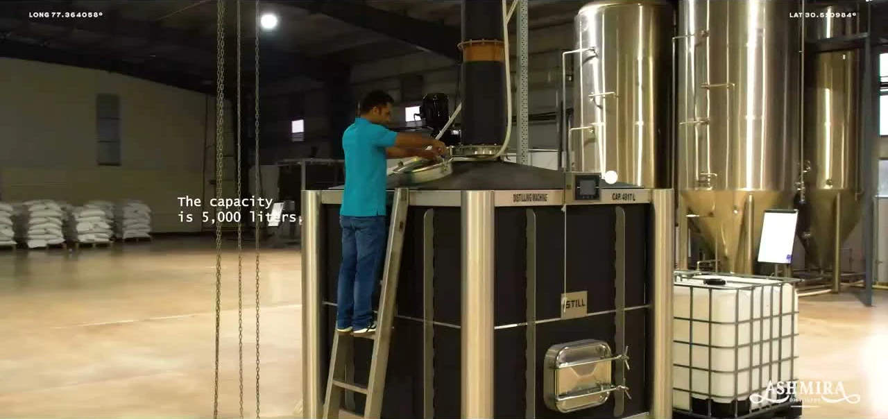 The iStill production installation at Ashmira Distillery, photographed in the customer’s film.