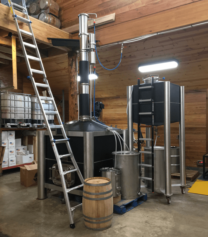 iStill production setup inside a Japanese distillery.