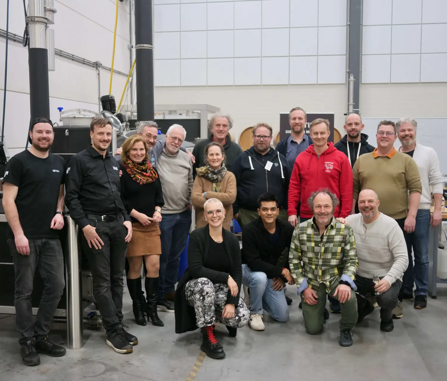 A previous iStill course group posing inside the iStill training facility.