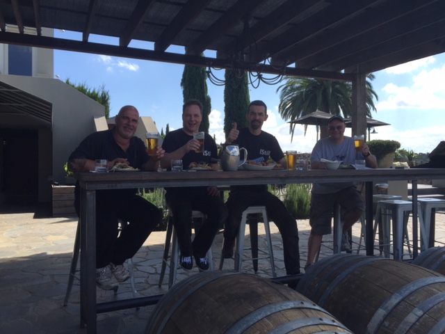 Olivigna, Australia. A 24-hour flight. A first brandy. And very good hosts.