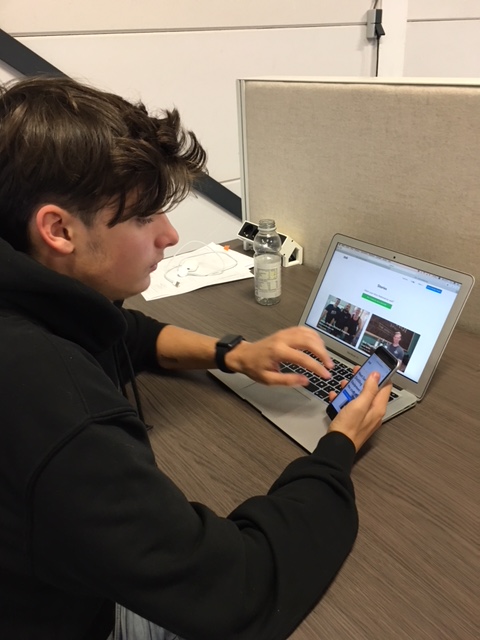 Christiaan building the new iStill website. Laptop. Phone. Full concentration.