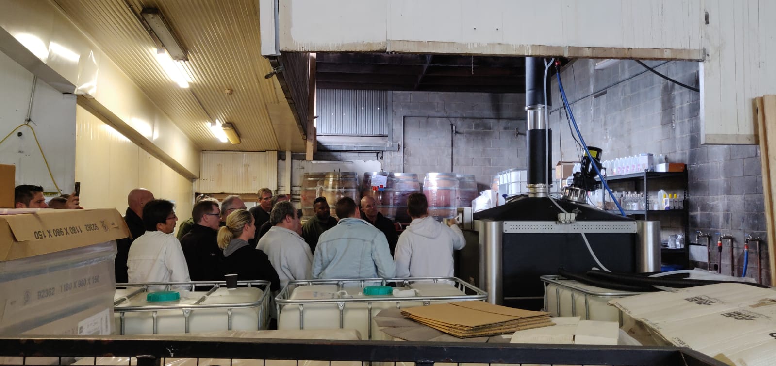 Students gather for mashing in the iStill 2000 in Australia.