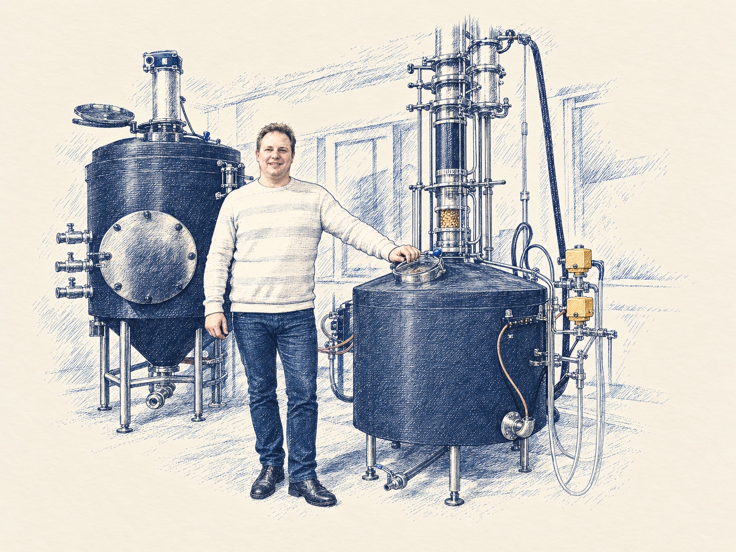 Odin in his workshop, illustrated from an original 2015 photograph