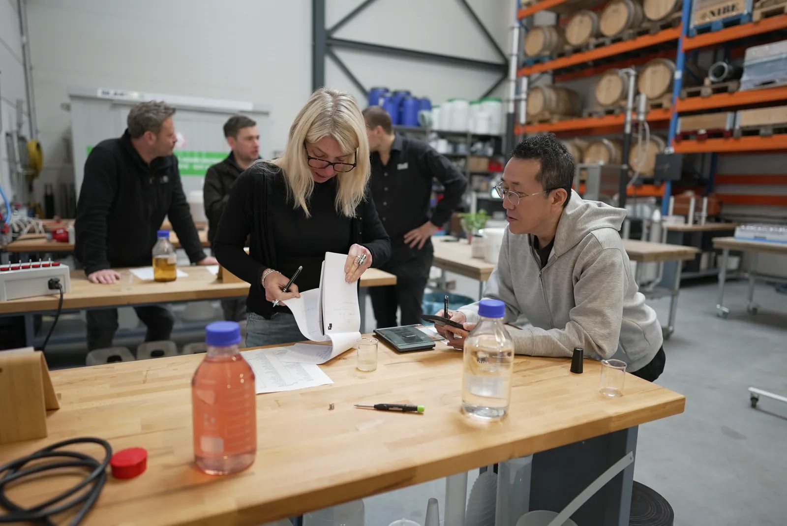 Participants developing a drink together during the course.
